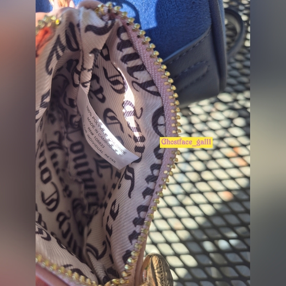 Juicy Couture Navy Suede Satchel with Pink Card Wallet - Picture 9 of 10